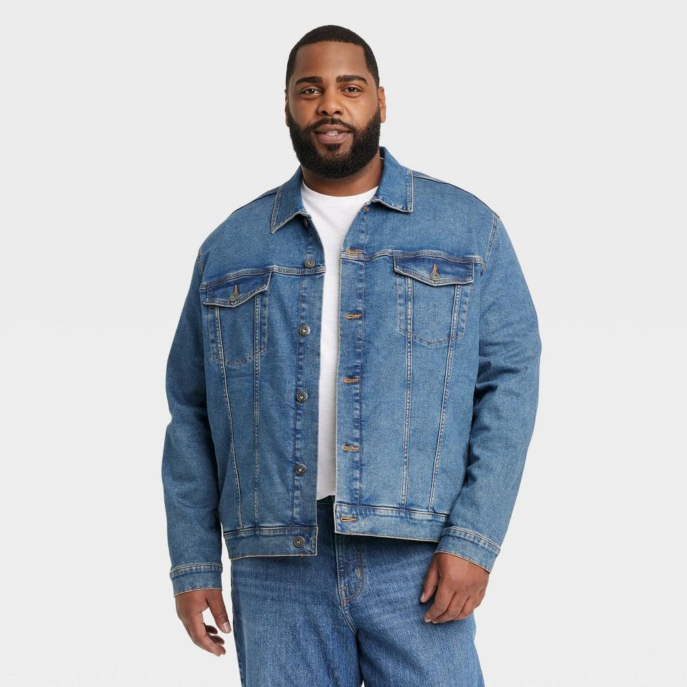 Mens Big & Tall Midwash Denim Trucker Jacket - Goodfellow & Co 4XLT Product Image