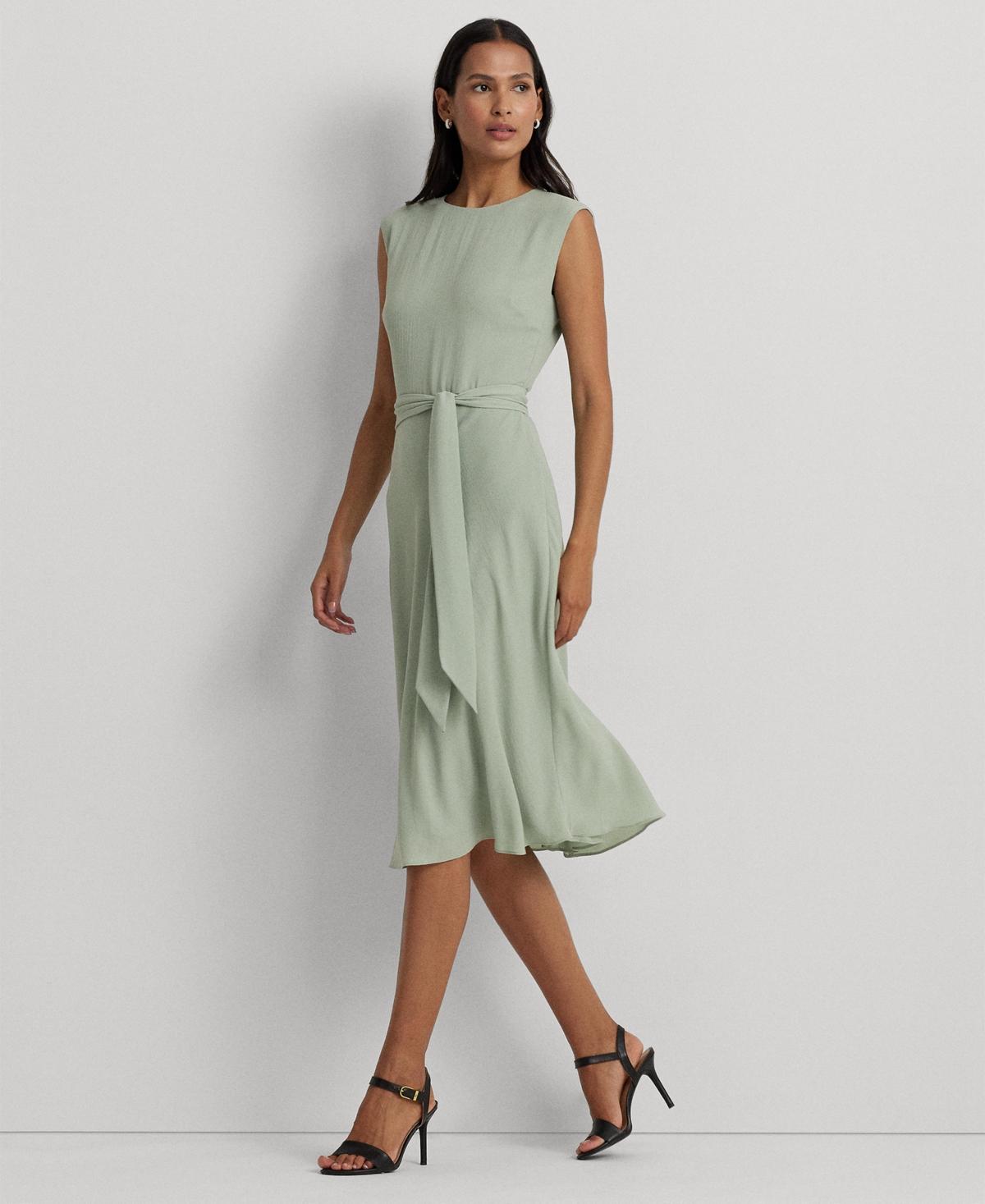 Lauren Ralph Lauren Belted Bubble Crepe Dress Women's Dress Product Image