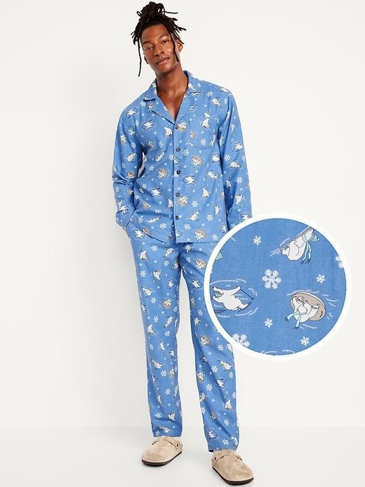 Printed Flannel Pajama Set Product Image