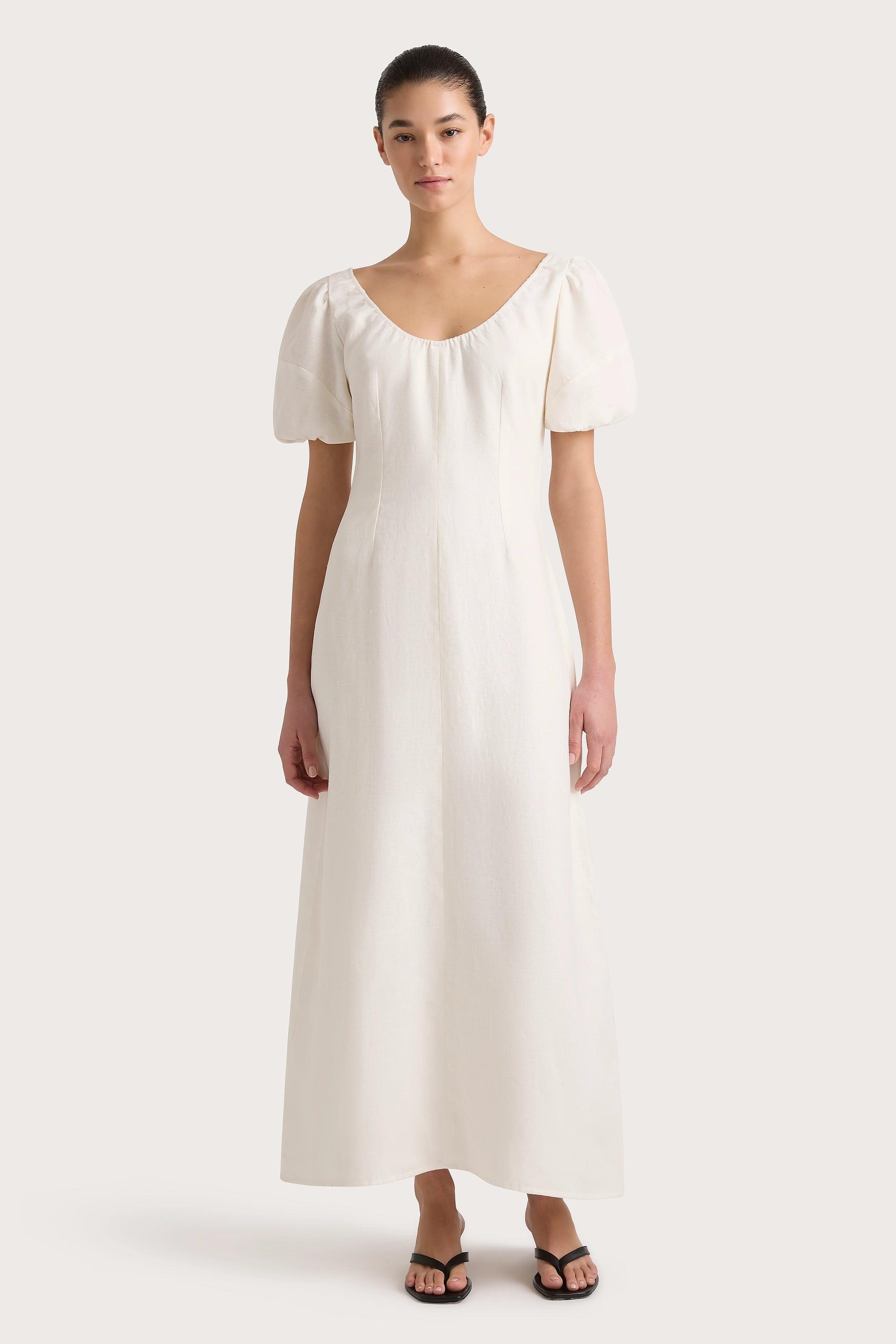 Vence Midi Dress White Product Image