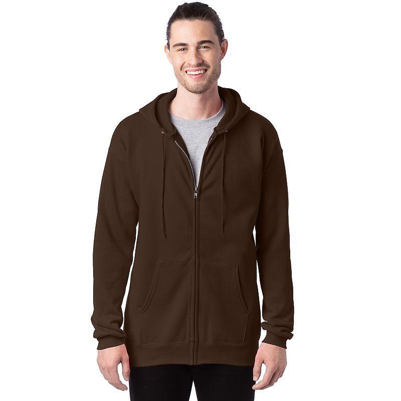 Mens Hanes Ultimate Fleece Full-Zip Hoodie Dark Brown Product Image