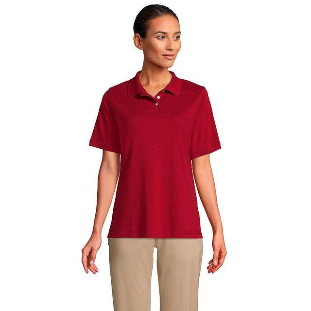 Womens Lands End School Uniform Classic Short Sleeve Interlock Polo Top Product Image