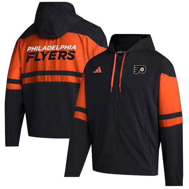 Mens adidas Black Philadelphia Flyers Full-Zip Hoodie Product Image