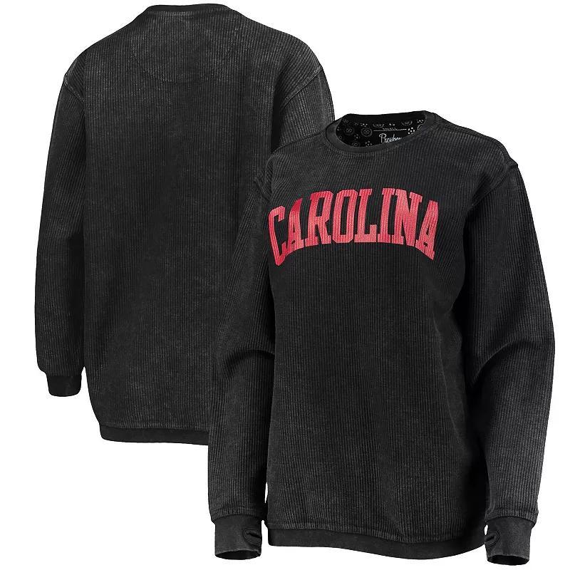 Womens Black South Carolina Gamecocks Comfy Cord Vintage-Like Wash Basic Arch Pullover Sweatshirt Product Image