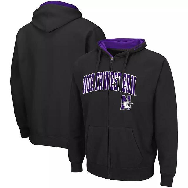 Mens Colosseum Northwestern Wildcats Arch & Logo 3.0 Full-Zip Hoodie Product Image