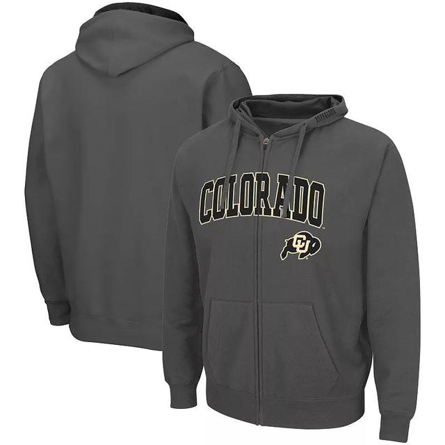 Mens Colosseum Charcoal Colorado Buffaloes Arch & Logo 3.0 Full-Zip Hoodie Product Image