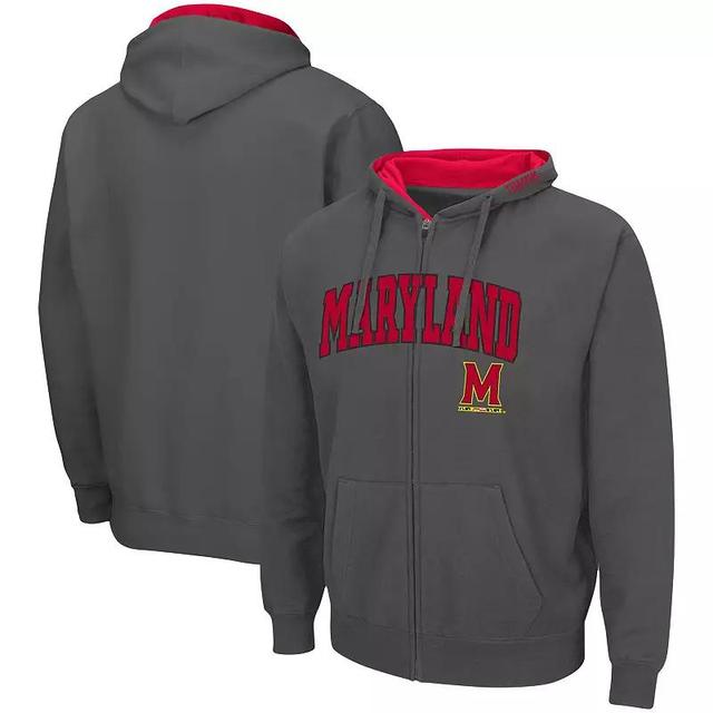 Mens Colosseum Charcoal Purdue Boilermakers Arch & Logo 3.0 Full-Zip Hoodie Product Image