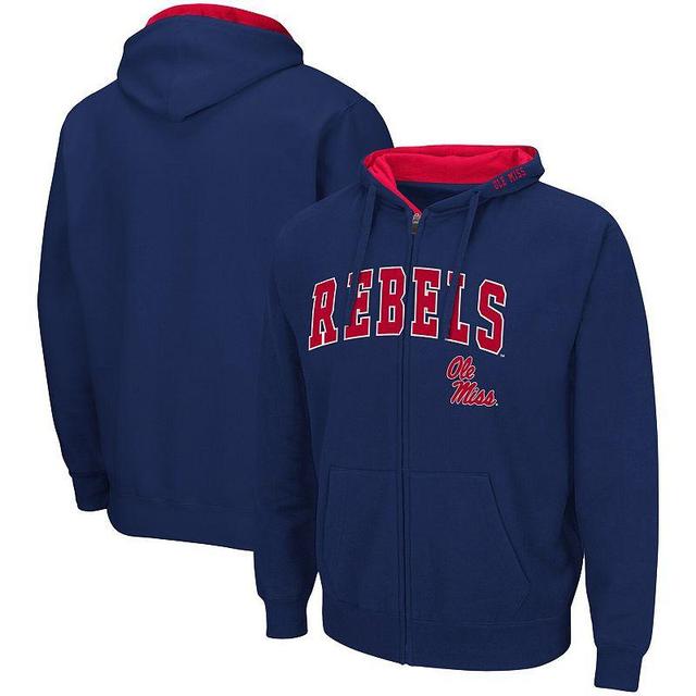 Mens Colosseum Ole Miss Rebels Arch & Logo 3.0 Full-Zip Hoodie Blue Product Image