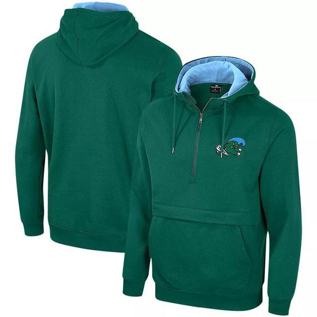 Mens Colosseum Green Tulane Green Wave Team Half-Zip Pullover Hoodie Product Image