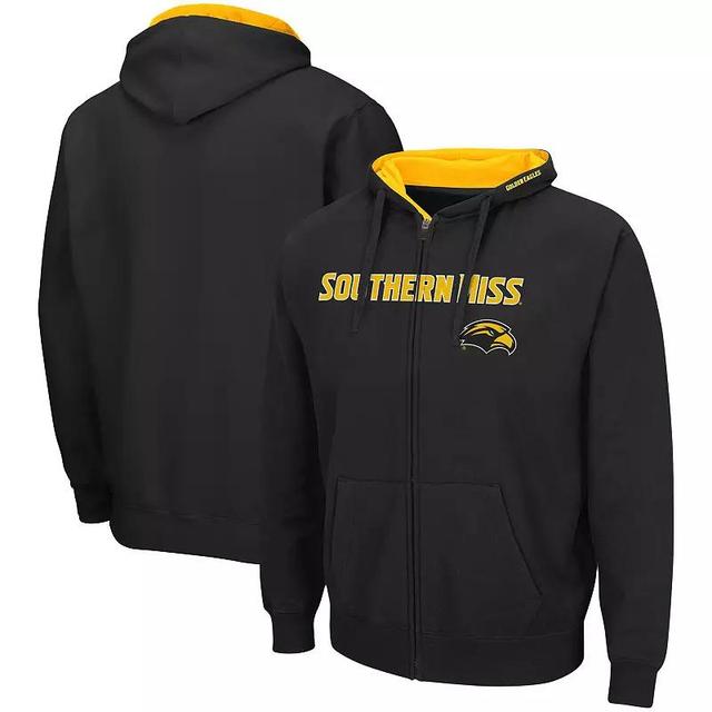 Mens Colosseum Black Southern Miss Golden Eagles Arch & Logo 3.0 Full-Zip Hoodie Product Image