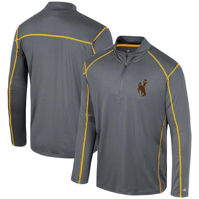 Mens Colosseum Black Wyoming Cowboys Cameron Quarter-Zip Windshirt Product Image