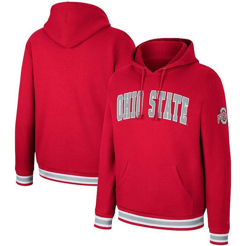 Mens Colosseum Scarlet Ohio State Buckeyes Varsity Arch Pullover Hoodie OSU Red Product Image