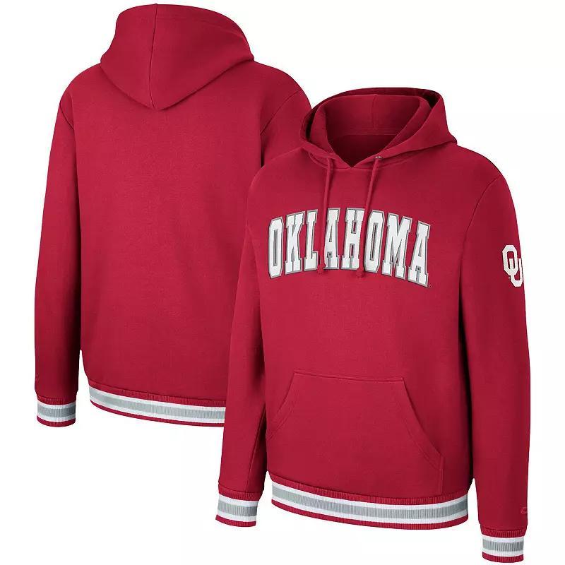 Mens Colosseum Crimson Oklahoma Sooners Varsity Arch Pullover Hoodie Product Image