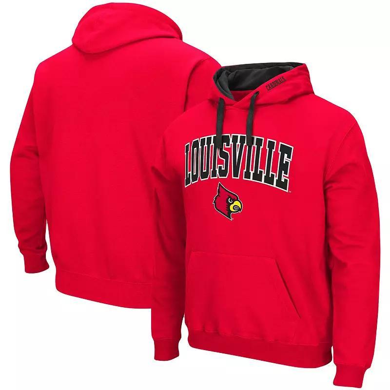 Mens Colosseum Red Louisville Cardinals Big and Tall Arch and Logo 2.0 Pullover Hoodie Product Image