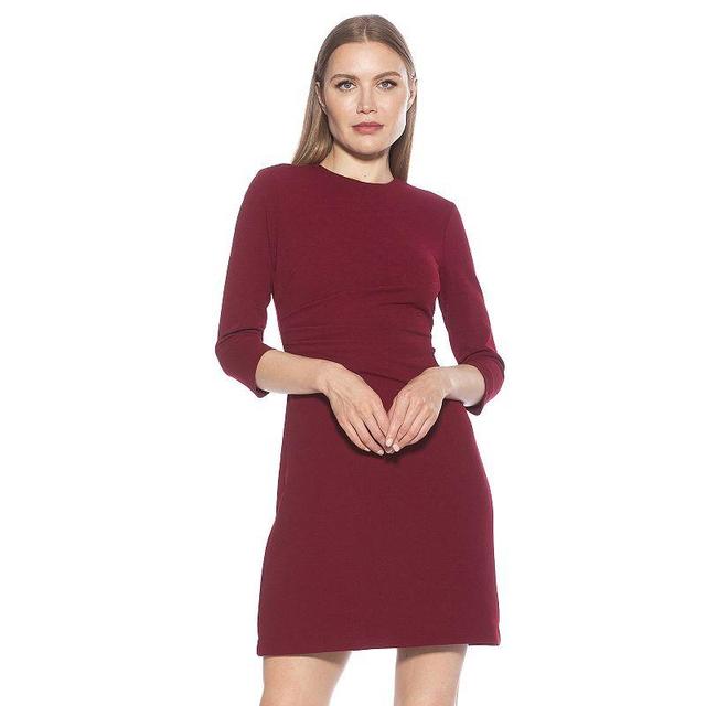 Womens ALEXIA ADMOR Cristal Crewneck Pleated Dress Red Product Image