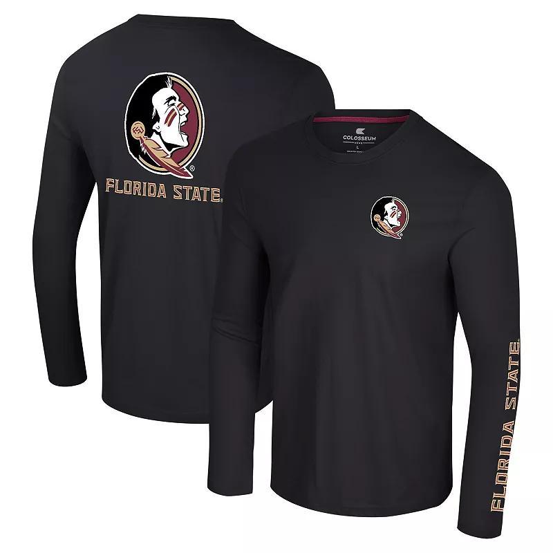 Mens Colosseum Florida State Seminoles Logo Lockup 3-Hit Active Blend Long Sleeve T-Shirt Product Image