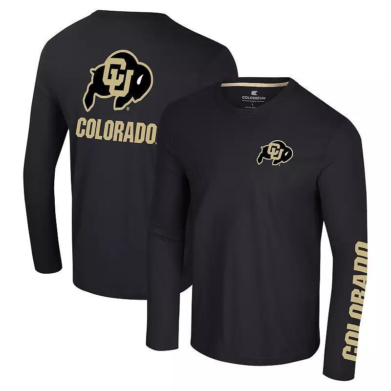 Mens Colosseum Colorado Buffaloes Logo Lockup 3-Hit Active Blend Long Sleeve T-Shirt Product Image