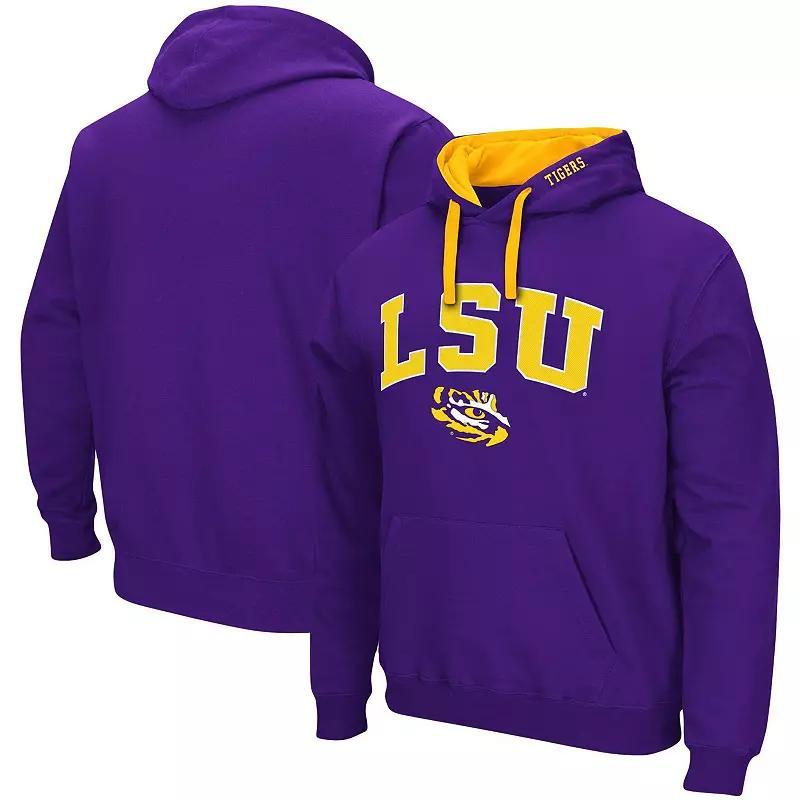 Mens Colosseum Black Lsu Tigers Big and Tall Arch & Logo 2.0 Pullover Hoodie Product Image