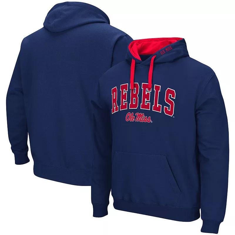 Mens Colosseum Ole Miss Rebels Big & Tall Arch & Logo 2.0 Pullover Hoodie Blue Product Image