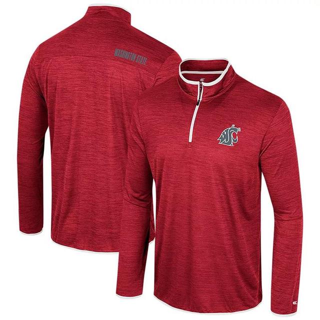 Mens Colosseum Red Washington State Cougars Wright Quarter-Zip Windshirt Product Image