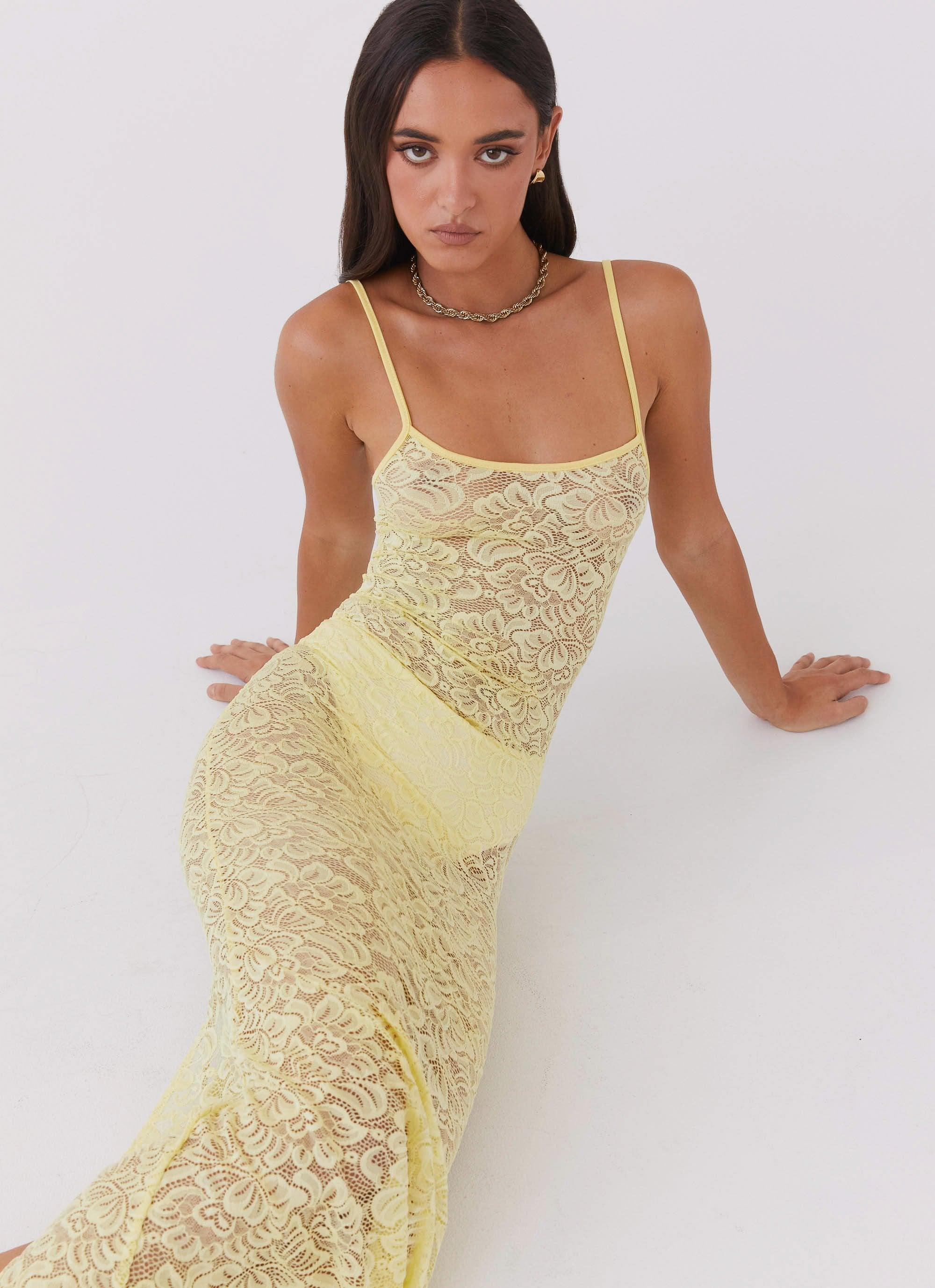 Leona Lace Maxi Dress - Canary Product Image