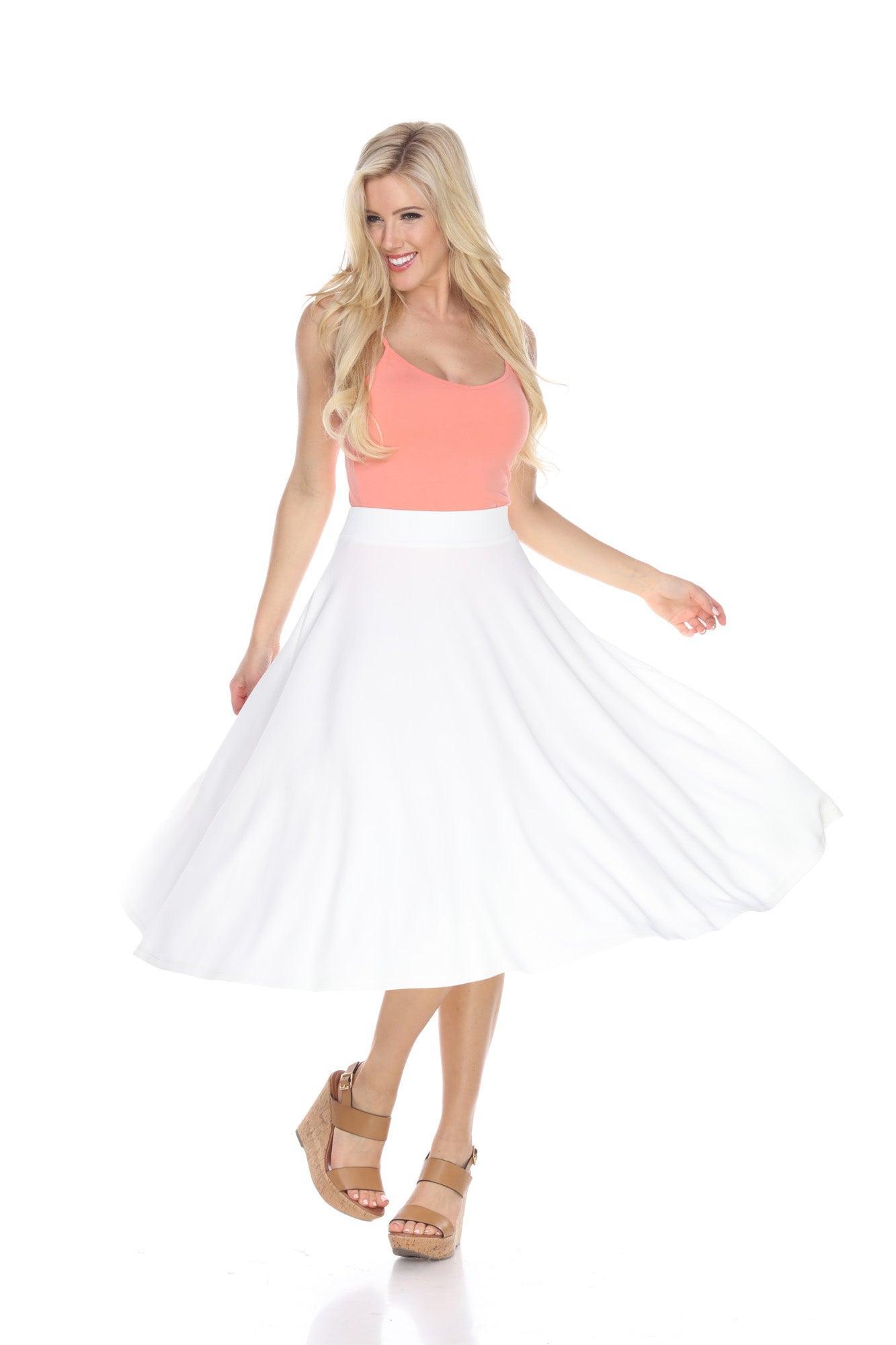 Flared Midi Skirt with pockets Product Image