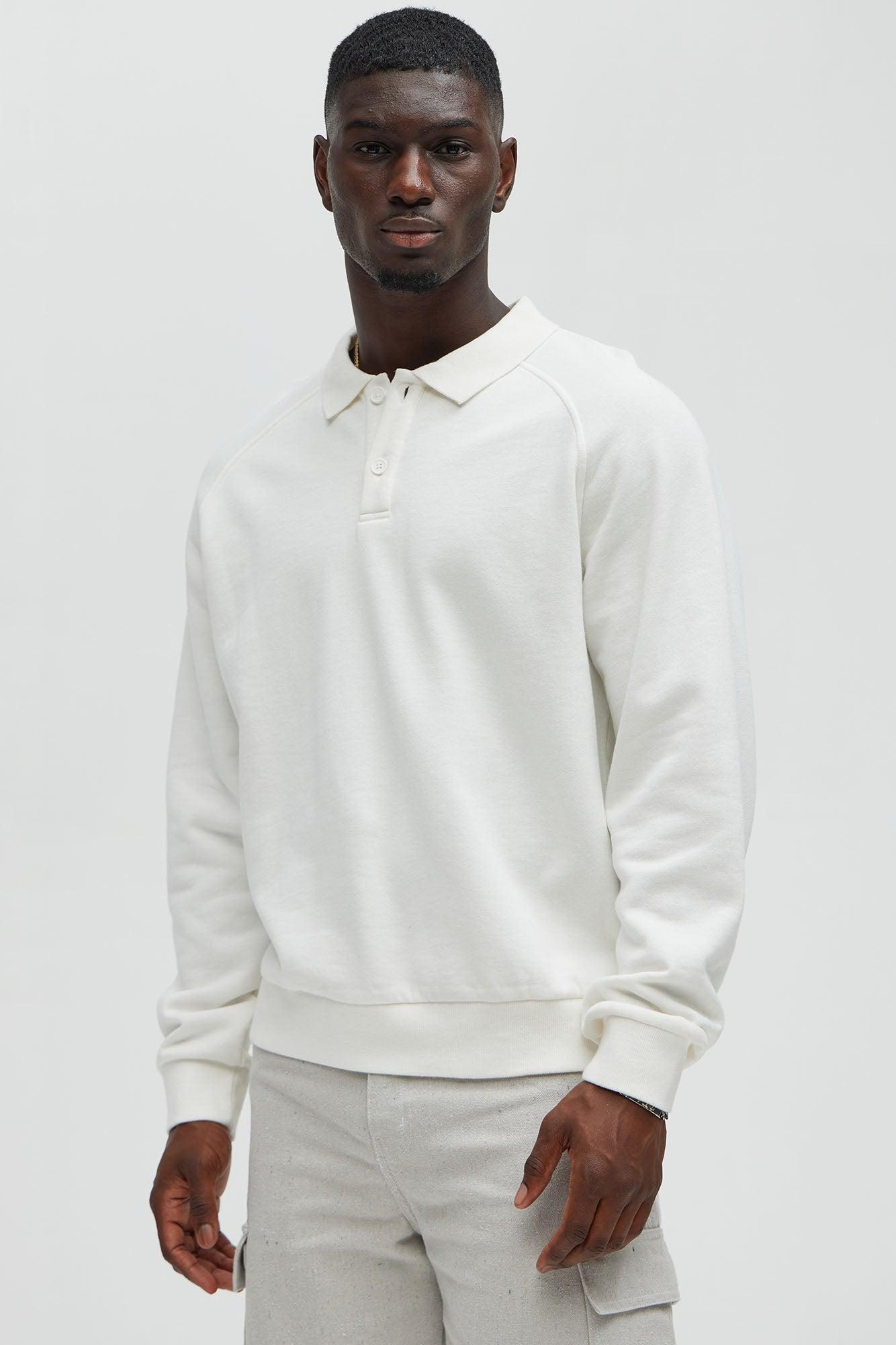 Tyson Late Night Raglan Long Sleeve Polo - Off White Product Image