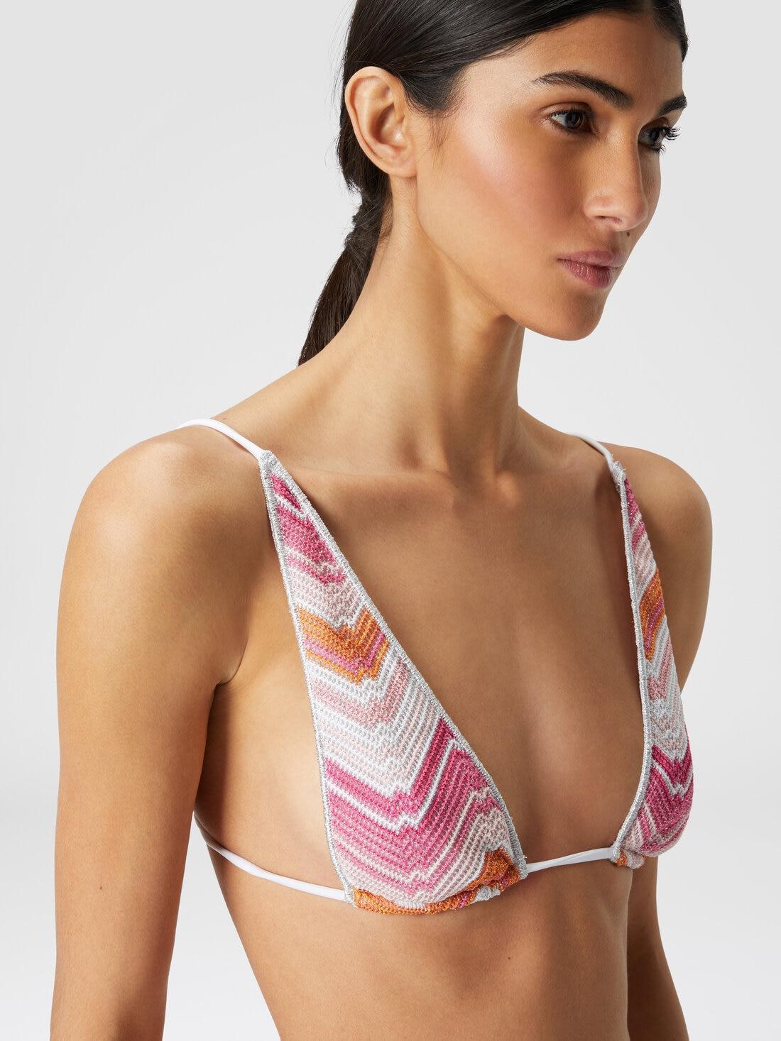 Viscose blend chevron bikini with lurex Pink | Missoni Product Image