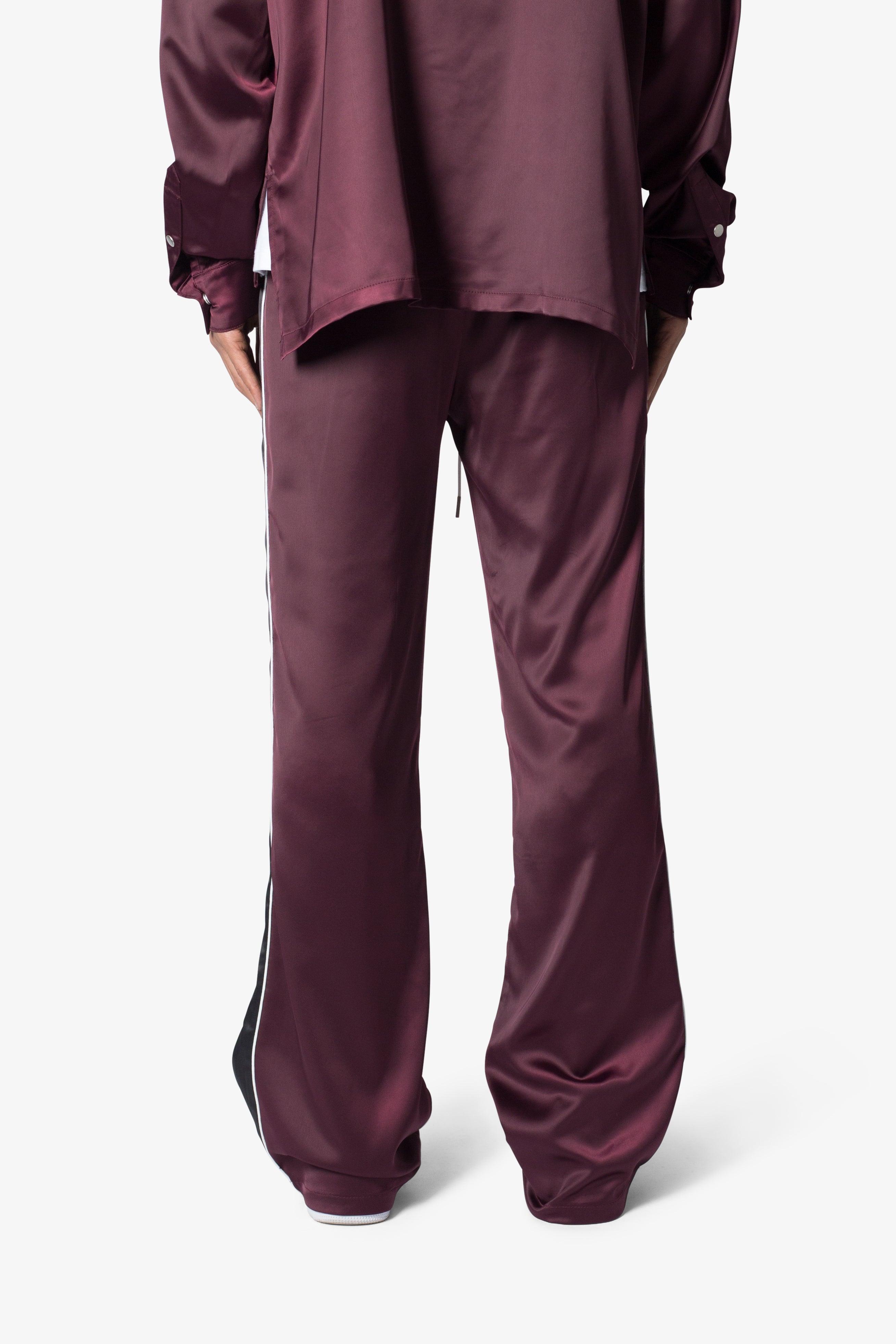 Satin Track Pants - Burgundy product image