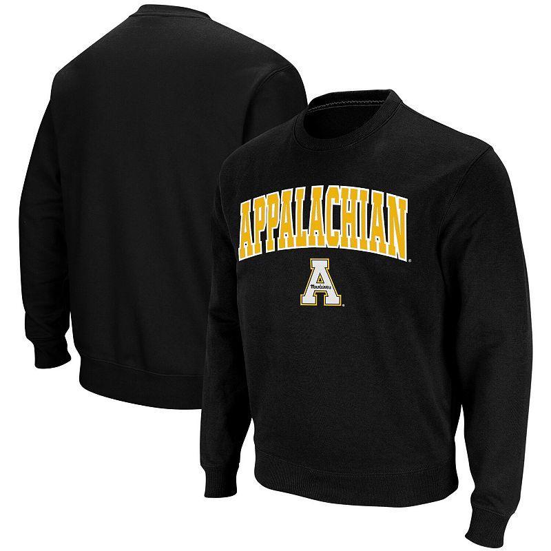 Mens Black Appalachian State Mountaineers Arch Logo Crew Neck Sweatshirt Product Image