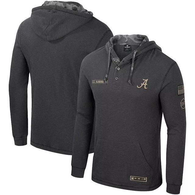 Mens Colosseum Charcoal Auburn Tigers OHT Military Appreciation Henley Pullover Hoodie Grey Product Image