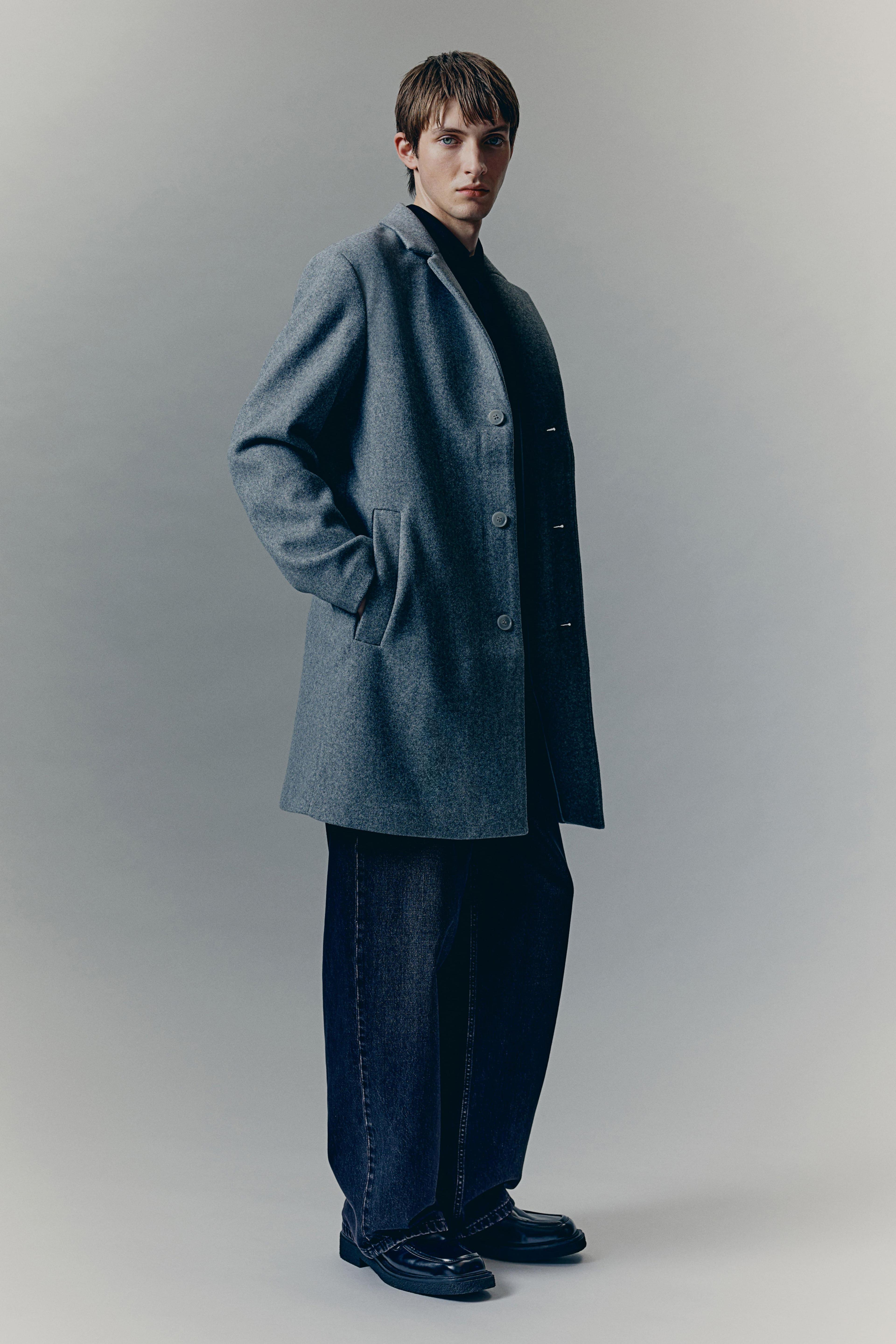 Slim Fit Wool-Blend Coat Product Image