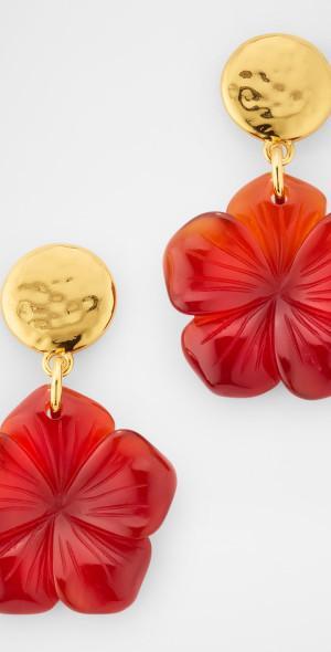 Carnelian Flower Drop Earrings Product Image