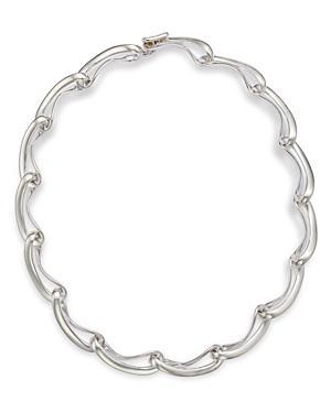 Womens Sterling Silver Link Necklace Product Image