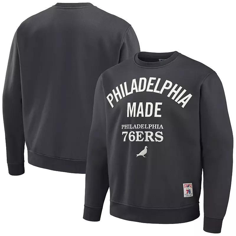 Mens NBA x Staple Anthracite Philadelphia 76ers Plush Pullover Sweatshirt Product Image