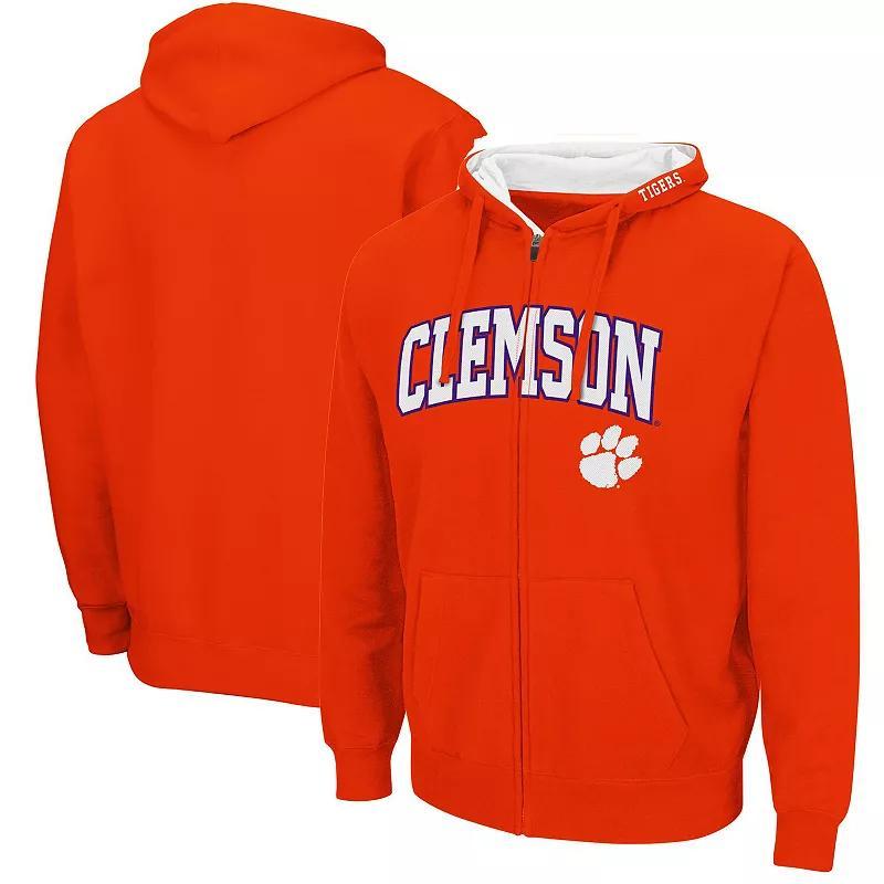 Mens Colosseum Orange Clemson Tigers Arch & Logo 3.0 Full-Zip Hoodie Product Image