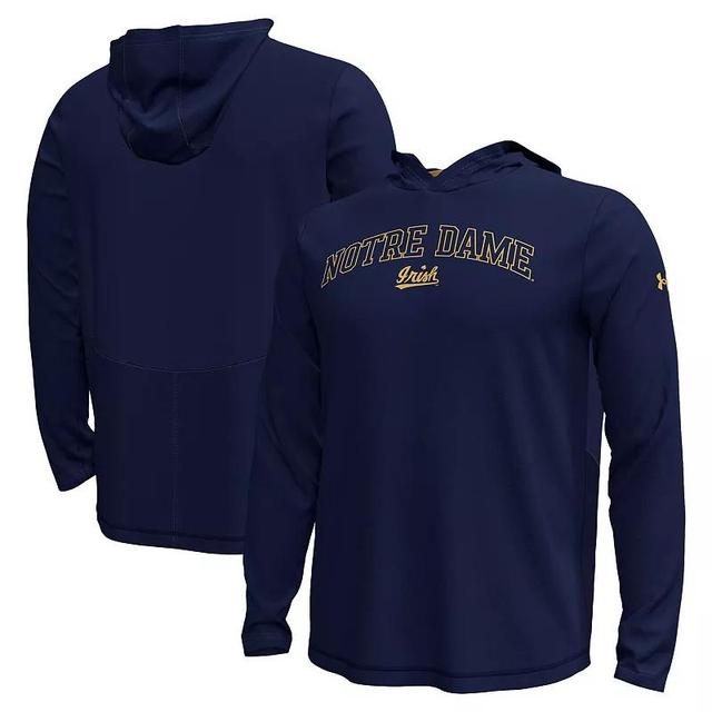 Mens Under Armour Notre Dame Fighting Irish Sideline Knockout Hoodie Long Sleeve T-Shirt Blue Product Image