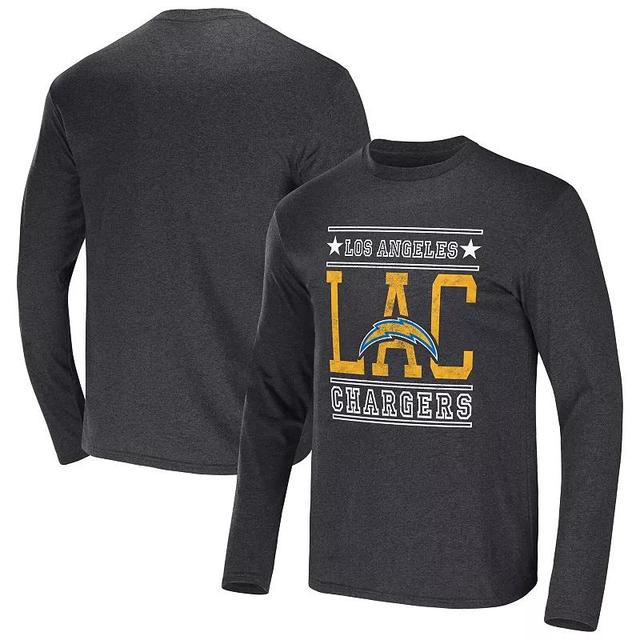 Mens NFL x Darius Rucker Collection by Fanatics Heathered Charcoal Los Angeles Chargers Long Sleeve T-Shirt Product Image