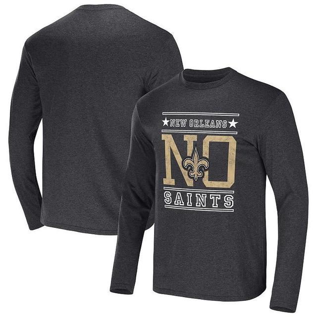 Mens NFL x Darius Rucker Collection by Fanatics Heathered Charcoal New Orleans Saints Long Sleeve T-Shirt Product Image