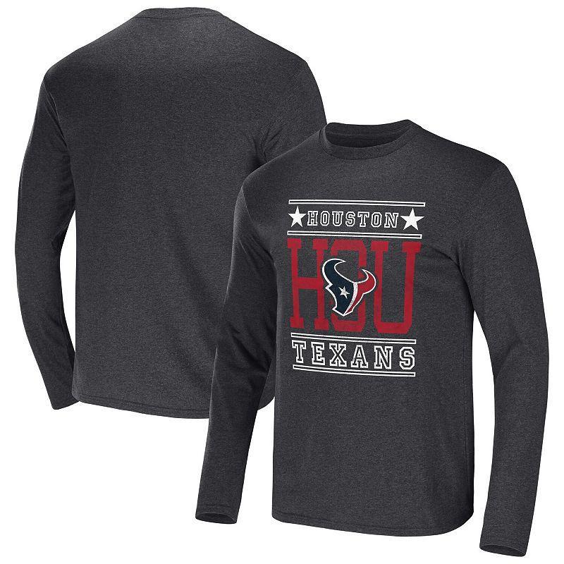 Mens NFL x Darius Rucker Collection by Fanatics Heathered Charcoal Houston Texans Long Sleeve T-Shirt Grey Product Image