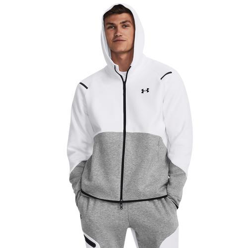 Under Armour Mens Unstoppable Fleece Full-Zip Hoodie - Mod Grey/White Product Image