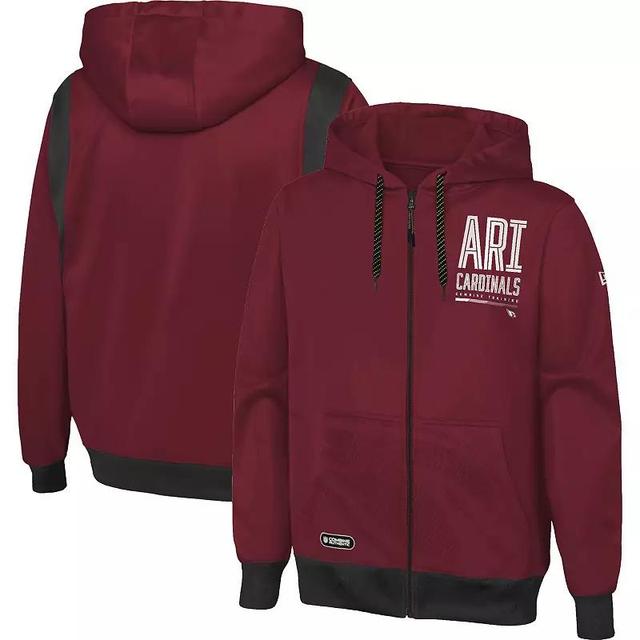 Mens New Era Cardinal Arizona Cardinals Combine Authentic Drop Back Full-Zip Hoodie Product Image