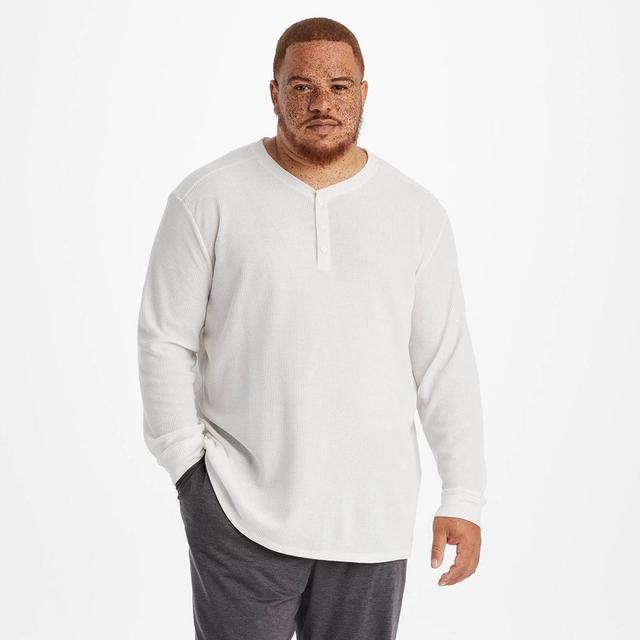 Mens Big Long Sleeve Waffle Henley Top - All In Motion Light Beige 2XL Product Image