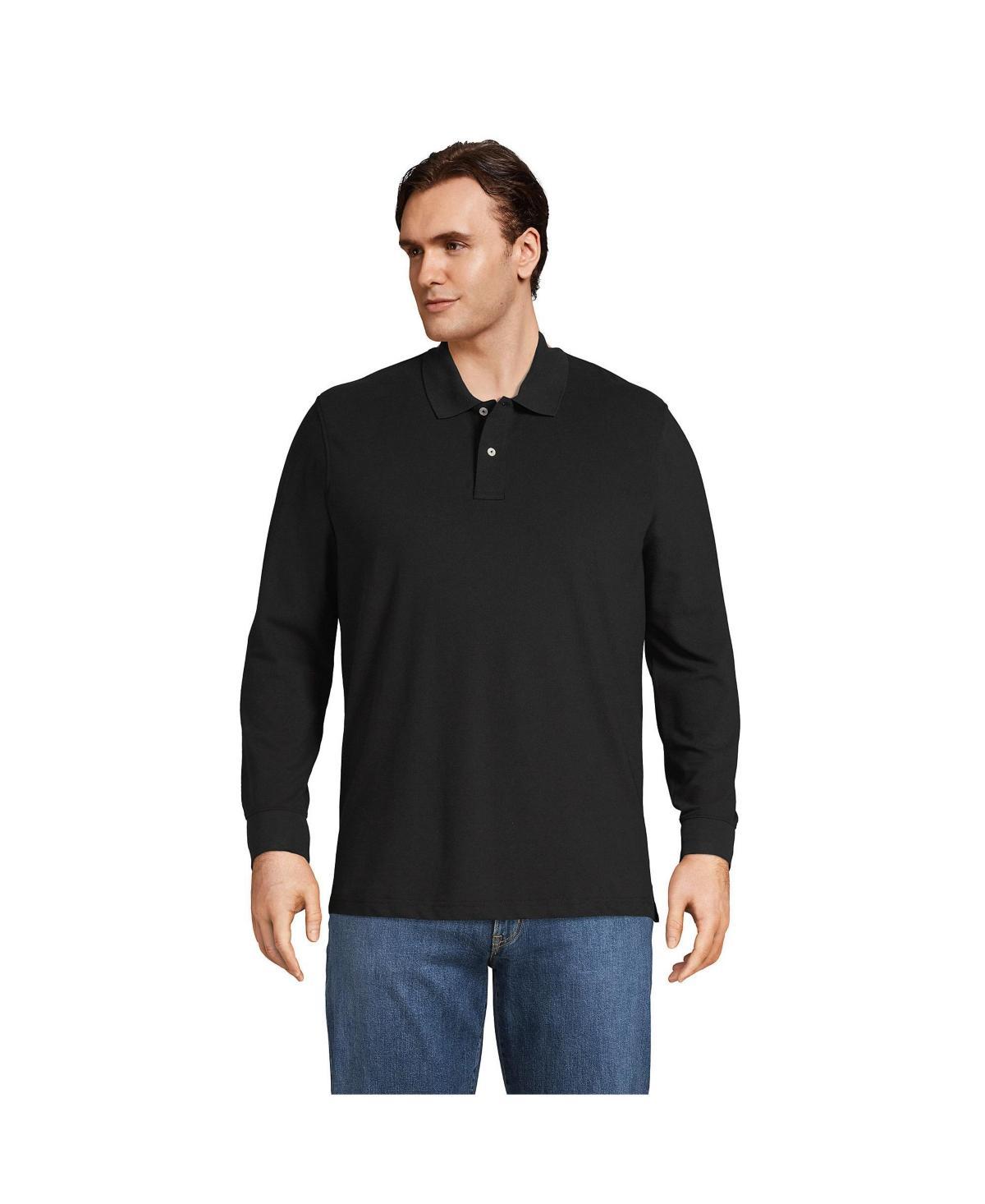 Lands End Big & Tall Comfort First Long Sleeve Mesh Polo Shirt Product Image