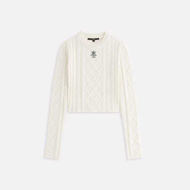 Kith Women Mulberry Cable Knit Crest Long Sleeve - Sandrift Female Product Image