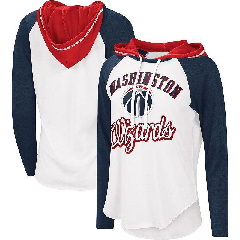 Womens G-III 4Her by Carl Banks White Washington Wizards MVP Raglan Hoodie Long Sleeve T-Shirt Product Image