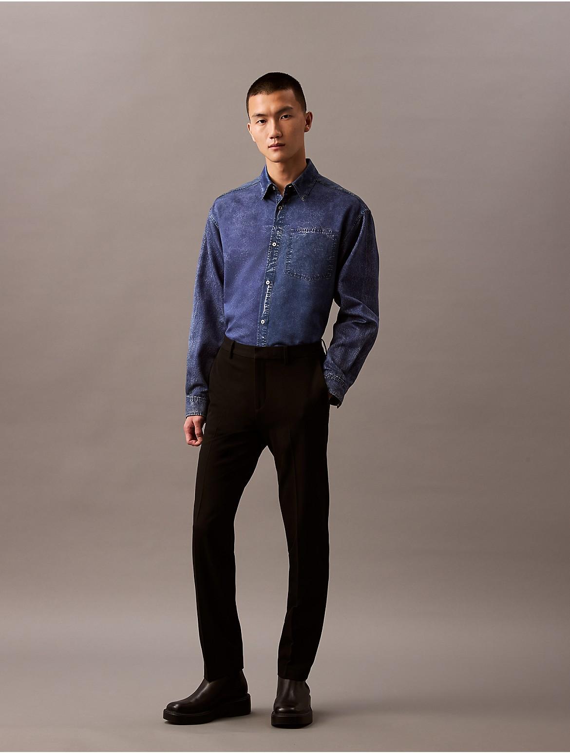 Calvin Klein Mens Stretch Twill Slim Fit Pants - Black - 30W x 30L Product Image