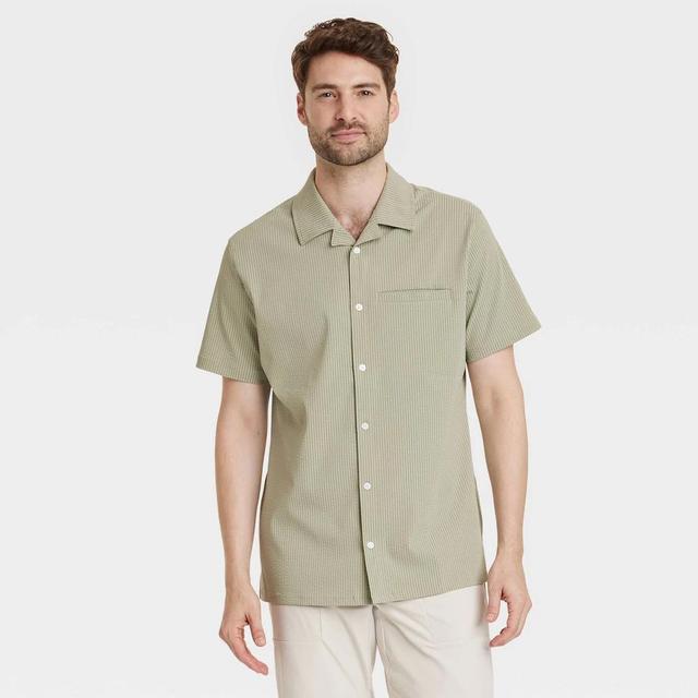 Mens Seersucker Shirt - All In Motion Light L Product Image