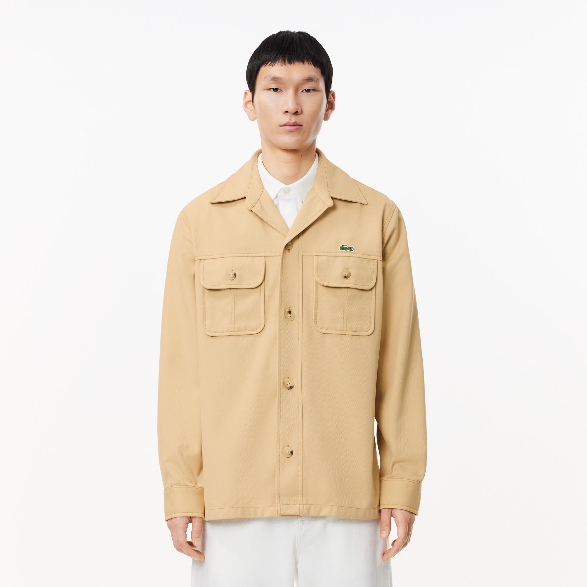 Heavy Cotton Twill Overshirt with Pockets Product Image