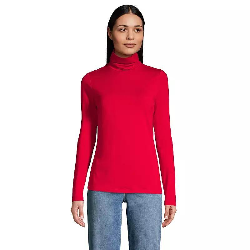 Womens Lands End Lightweight Fitted Turtleneck Product Image